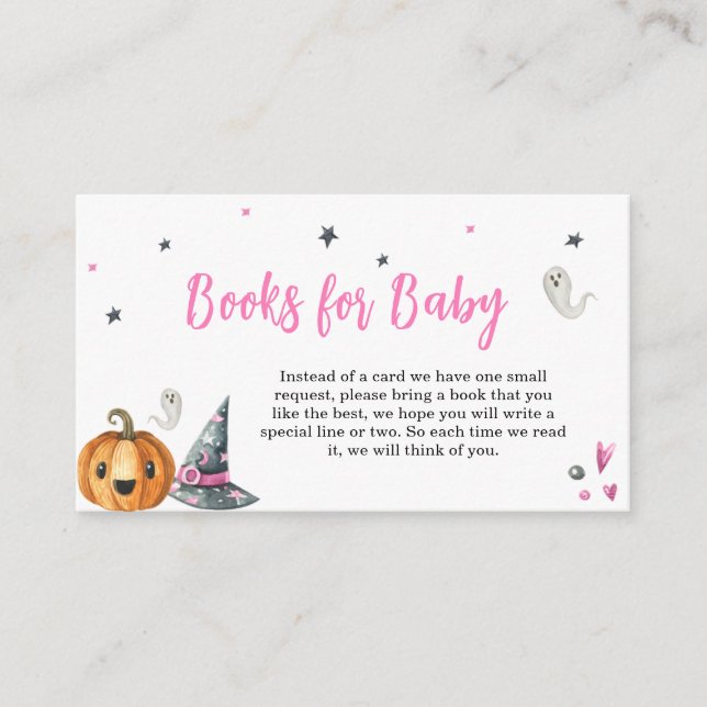 Tarjeta De Recepción Pink A Little Boo Halloween Boys Boys (Anverso)