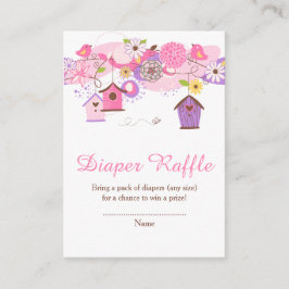 Tarjeta De Recepción Pink and Green Floral Bird Houses Bridal Shower