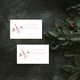 Tarjeta De Recepción Pink Après Bébé Ski Diaper Raffle Baby Shower 