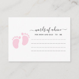 Tarjeta De Recepción Pink Baby Feet Baby Shower Party, Girl Baby Shower