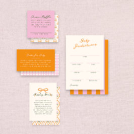 Tarjeta De Recepción Pink Baby Shower Diaper Raffle Entry Card