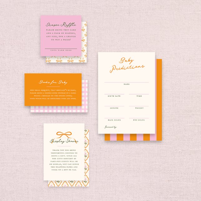 Tarjeta De Recepción Pink Baby Shower Diaper Raffle Entry Card (baby shower enclosure cards for diaper raffle)