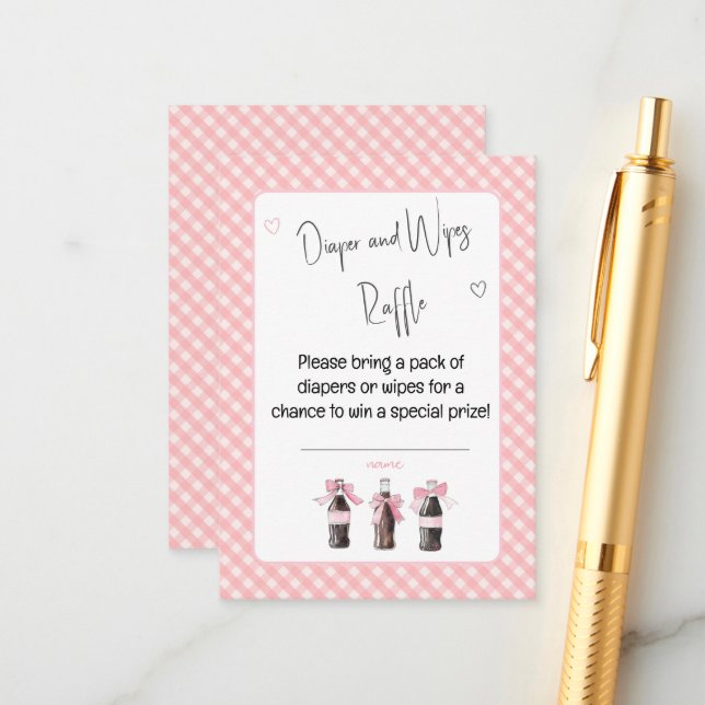 Tarjeta De Recepción Pink Baby Soda Ready to POP Diaper or Wipes  (Anverso/Reverso In Situ)