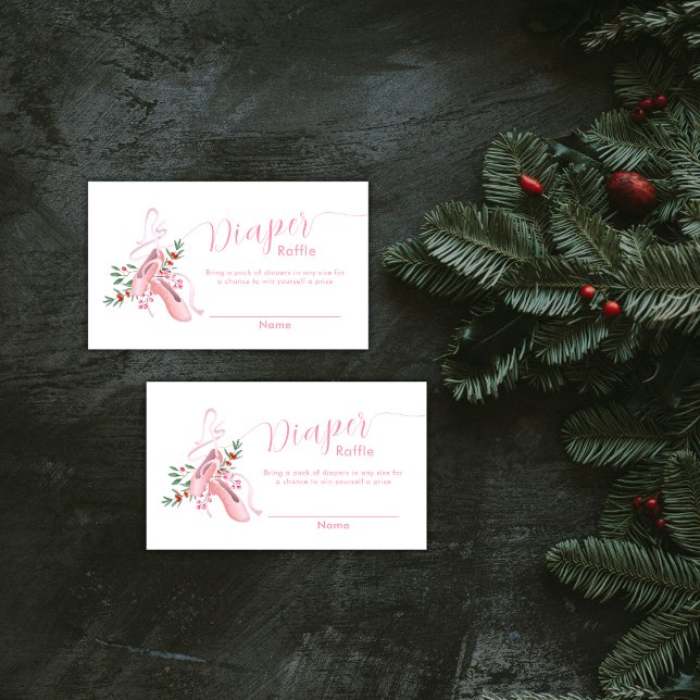 Tarjeta De Recepción Pink Ballerina Tutu Diaper Raffle Baby Shower  (Pink Ballerina Tutu Diaper Raffle Baby Shower Enclosure Card)