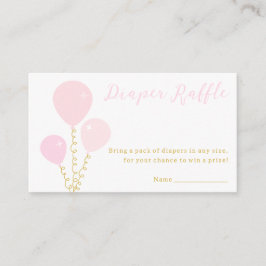 Tarjeta De Recepción Pink Balloons Girl Baby Shower Diaper Raffle