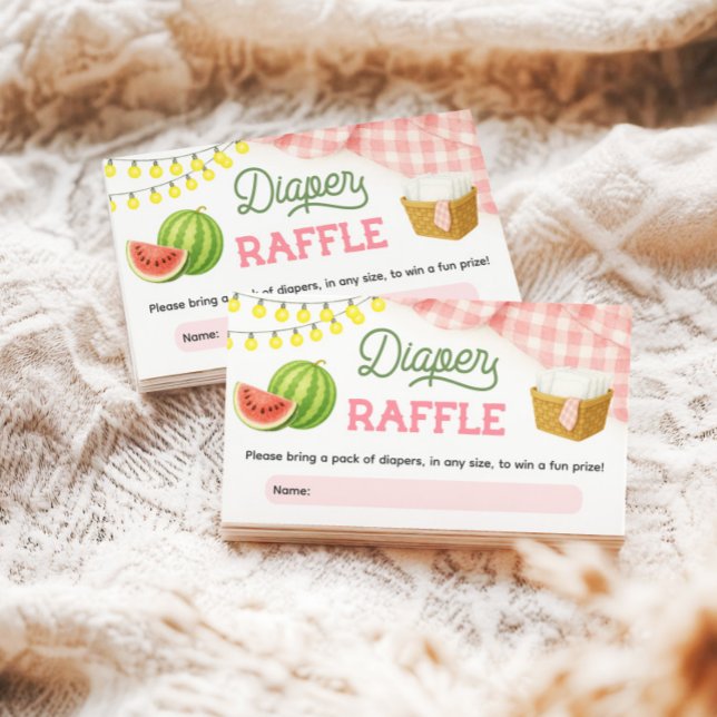 Tarjeta De Recepción Pink BBQ Baby Shower Diaper Raffle (Pink BBQ Baby Shower Diaper Raffle Enclosure Card)
