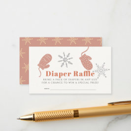 Tarjeta De Recepción Pink Beanie Boy Baby Shower Diaper Raffle Ticket