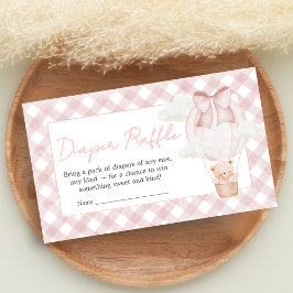 Tarjeta De Recepción Pink Bear Bearly Wait Baby Shower Diaper Raffle