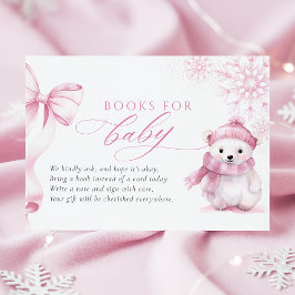Tarjeta De Recepción Pink Bearly Wait Books for Baby Card