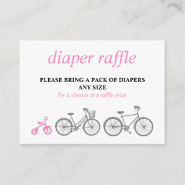 Tarjeta De Recepción Pink Bicycle Diaper Raffle