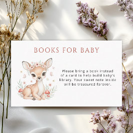 Tarjeta De Recepción Pink Blush Woodland Deer Girl Books for Baby
