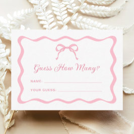 Tarjeta De Recepción Pink Bow Adivina cuántos juegos