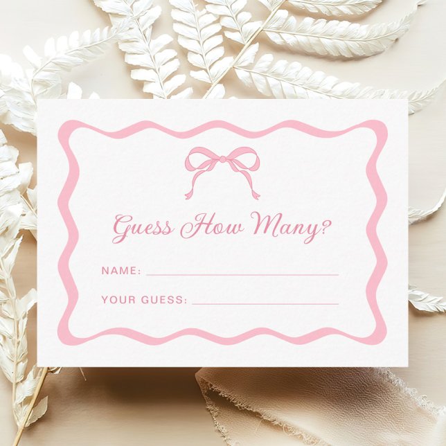 Tarjeta De Recepción Pink Bow Adivina cuántos juegos (Subido por el creador)