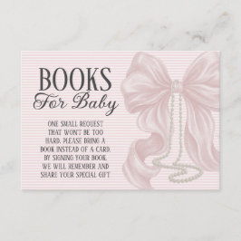 Tarjeta De Recepción Pink Bow Baby Shower Books For Baby