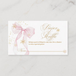 Tarjeta De Recepción Pink Bow Cold Exterior Baby Shower Diaper