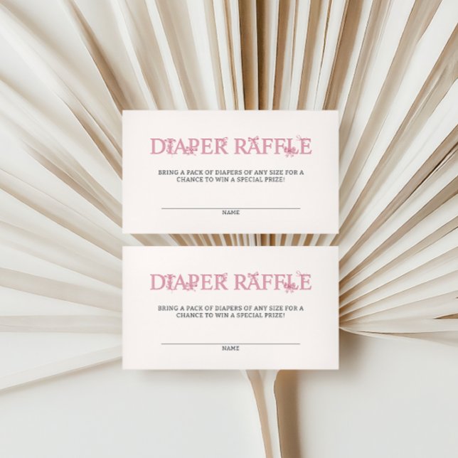 Tarjeta De Recepción Pink Bow Diaper Raffle Baby Shower (Subido por el creador)