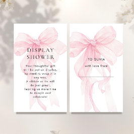 Tarjeta De Recepción Pink Bow Display Baby Shower