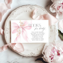 Tarjeta De Recepción Pink Bow Floral Book por boleto para bebé