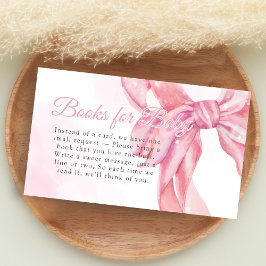 Tarjeta De Recepción Pink Bow Girl Baby Shower Books for Baby