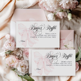 Tarjeta De Recepción Pink Bow Moderno Elegante Chica Baby Shower Diaper