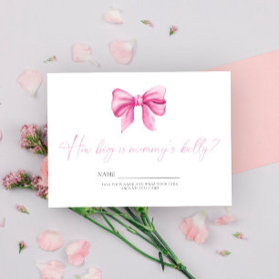 Tarjeta De Recepción Pink Bow ¿Qué tan grande es el juego del vientre d