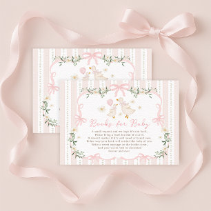 Tarjeta De Recepción Pink Bow Silly Goose Books para la niña