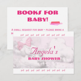 Tarjeta De Recepción Pink Bows Baby Shower