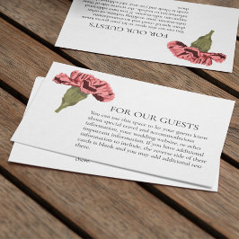 Tarjeta De Recepción Pink Carnation Luxe Floral Moderna