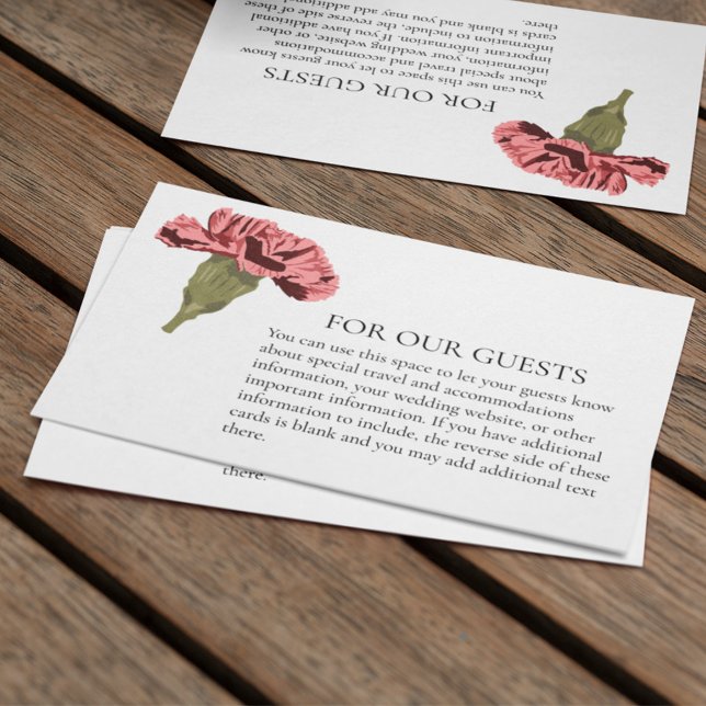 Tarjeta De Recepción Pink Carnation Luxe Floral Moderna (Subido por el creador)