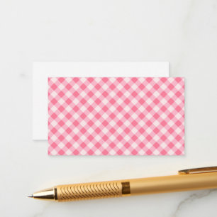 Tarjeta De Recepción Pink Checkered Fashiable Cuadrados Clásico