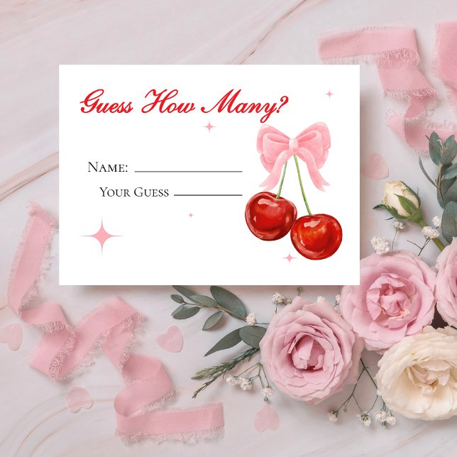 Tarjeta De Recepción Pink Cherry On Top Adivina cuántas cartas de juego (Subido por el creador)
