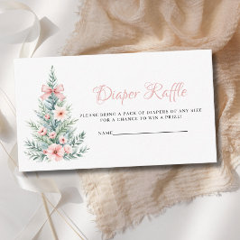 Tarjeta De Recepción Pink Chica Christmas Tree Diaper Raffle Baby Showe