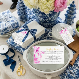 Tarjeta De Recepción Pink Chinoiserie  Bridal Display Shower   