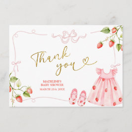 Tarjeta De Recepción Pink Coquette Baby Clothes Berry Thank You Card