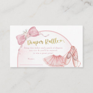 Tarjeta De Recepción Pink Coquette Ballerina Baby Shower Diaper Raffle