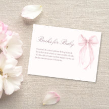 Pink Coquette Bow Baby Shower Baby Books Card