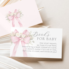 Tarjeta De Recepción Pink Coquette Bow Books for baby