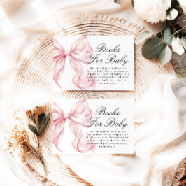 Tarjeta De Recepción Pink Coquette Bow Books For Baby Card