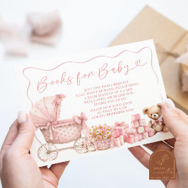 Tarjeta De Recepción Pink Coquette Carriage Baby Shower Books for Baby