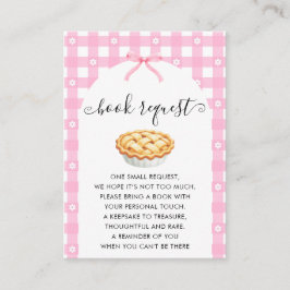 Tarjeta De Recepción Pink Coquette Pie Book Request