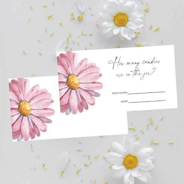 Tarjeta De Recepción Pink Daisy - Adivinen cuántos canes de juego (Subido por el creador)