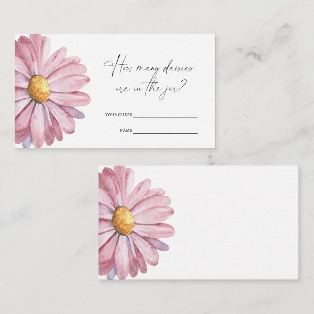 Tarjeta De Recepción Pink Daisy - Adivinen cuántos días de juego (Anverso / Reverso)