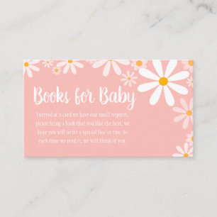 Tarjeta De Recepción Pink Daisy Baby Shower Books para el bebé