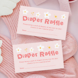 Tarjeta De Recepción Pink Daisy Spring Baby Shower Diaper Raffle