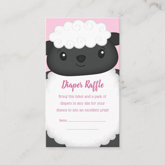 Tarjeta De Recepción Pink de Baby Shower de ovejas (Anverso)