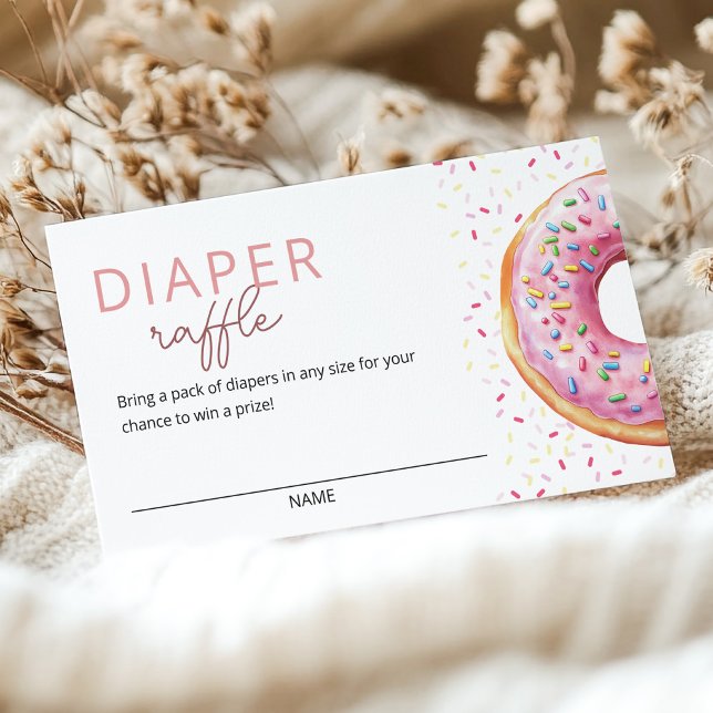 Tarjeta De Recepción Pink Donut Diaper Raffle (Subido por el creador)