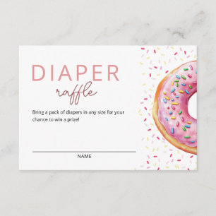 Tarjeta De Recepción Pink Donut Diaper Raffle
