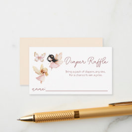 Tarjeta De Recepción Pink Fairies Baby Shower Diaper Raffle