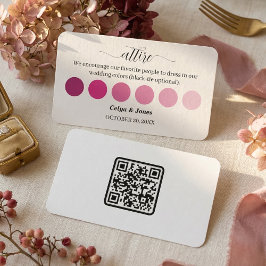 Tarjeta De Recepción PINK Fall Wedding Attire Dress Code Palette