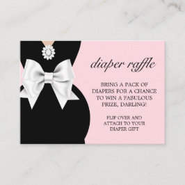 Tarjeta De Recepción Pink Fancy Glam Tiffany Diaper Raffle Baby Shower